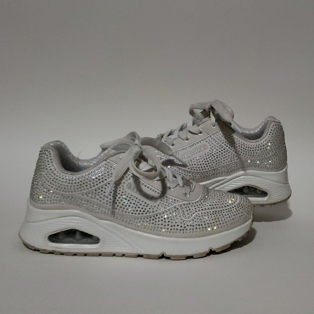 Skechers Silver Rhinestone Kids Sneakers